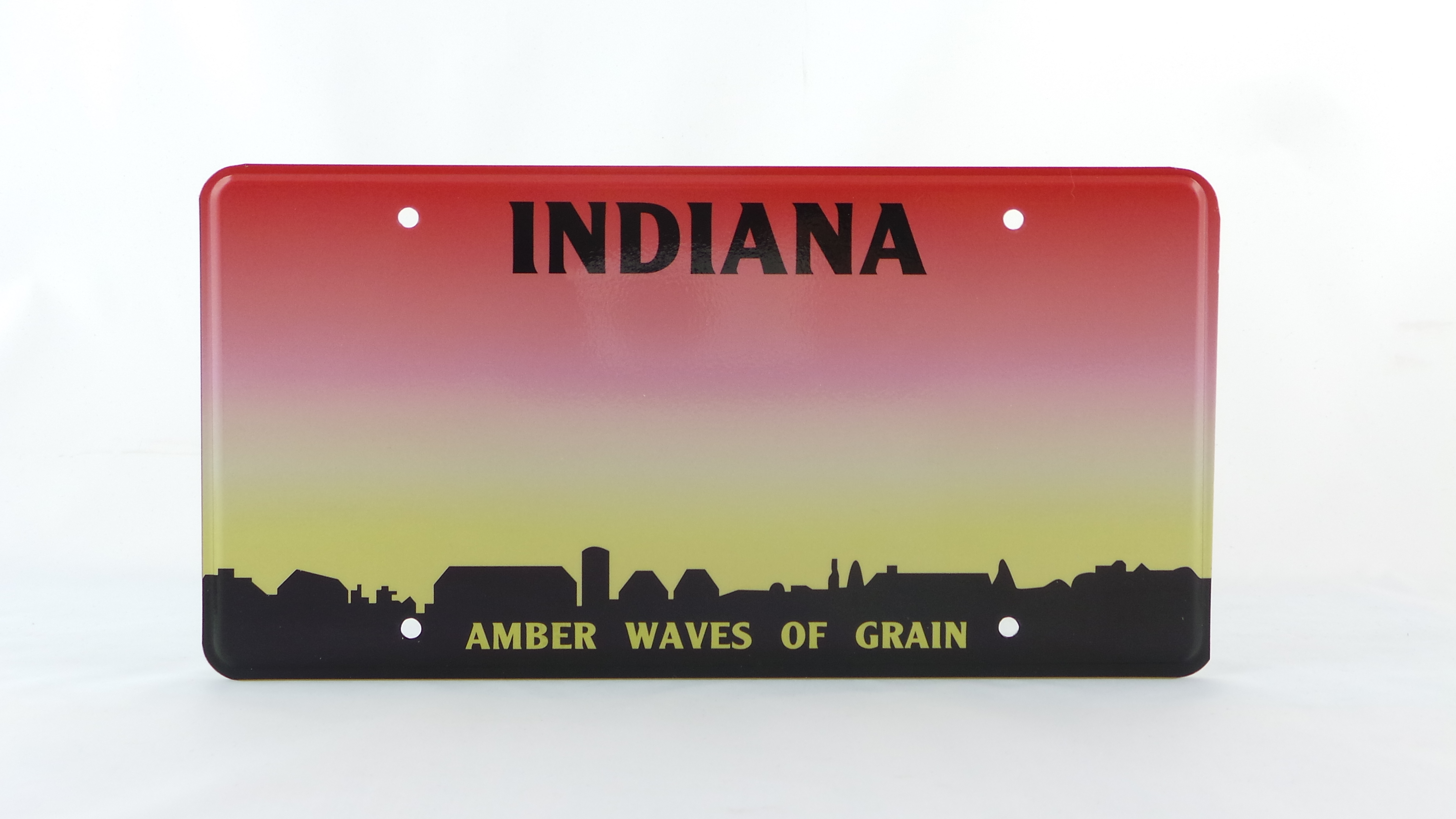 Indiana US USA License Plate Number Plate Embossed Custom Round